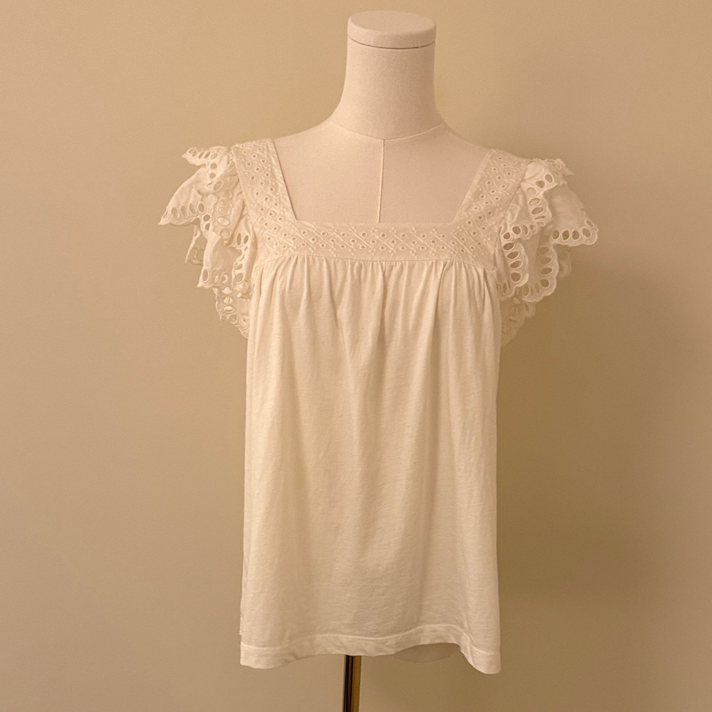 J. Crew Ivory Textured Blouse